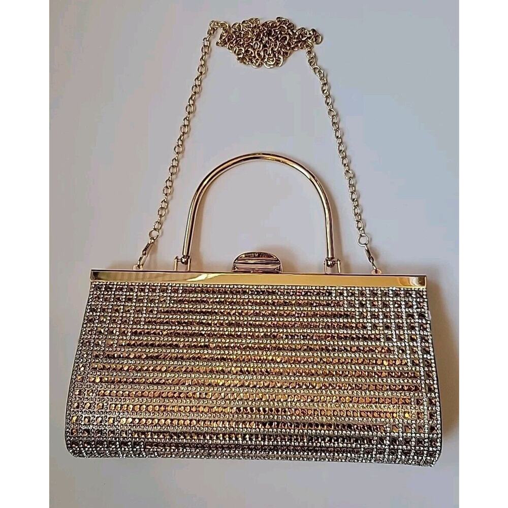 Gold Silver Prezzo Fashion Crystal Rhinestone Clutch Evening Bag